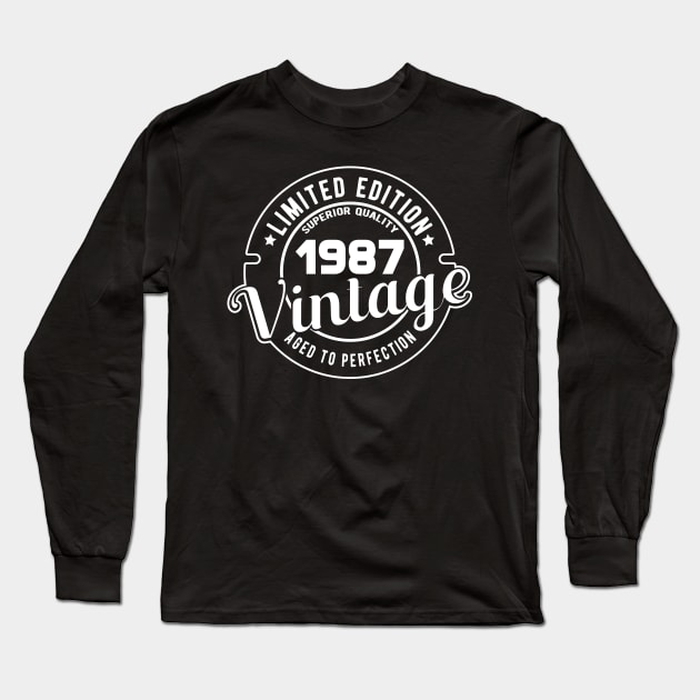 1987 VINTAGE - 34Th BIRTHDAY GIFT Long Sleeve T-Shirt by KC Happy Shop